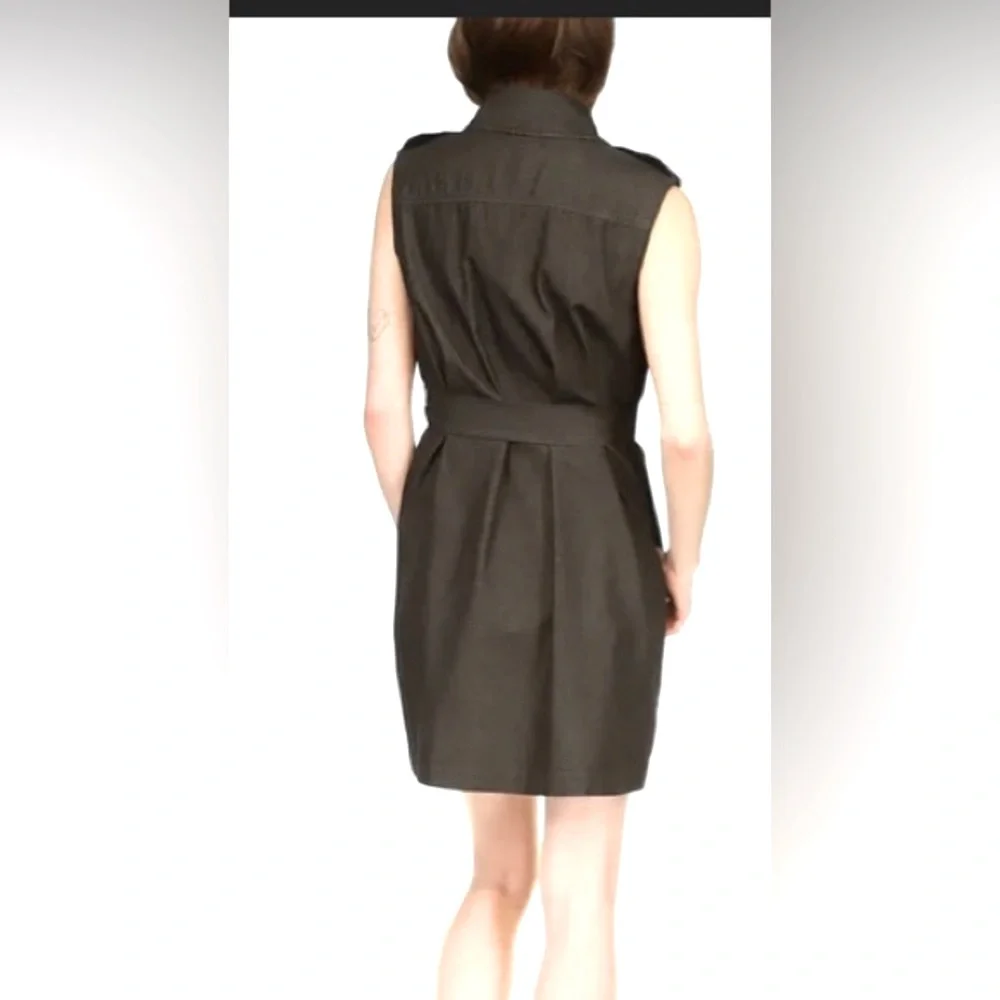 Michael Kors Black Chambray Sleeveless Coat Dress/Gold buttons/Accents - Size M